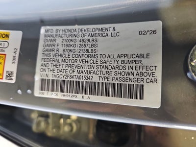 2026 Honda Accord Hybrid Touring