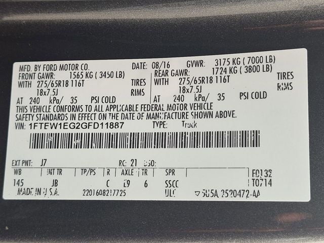 2016 Ford F-150 XLT