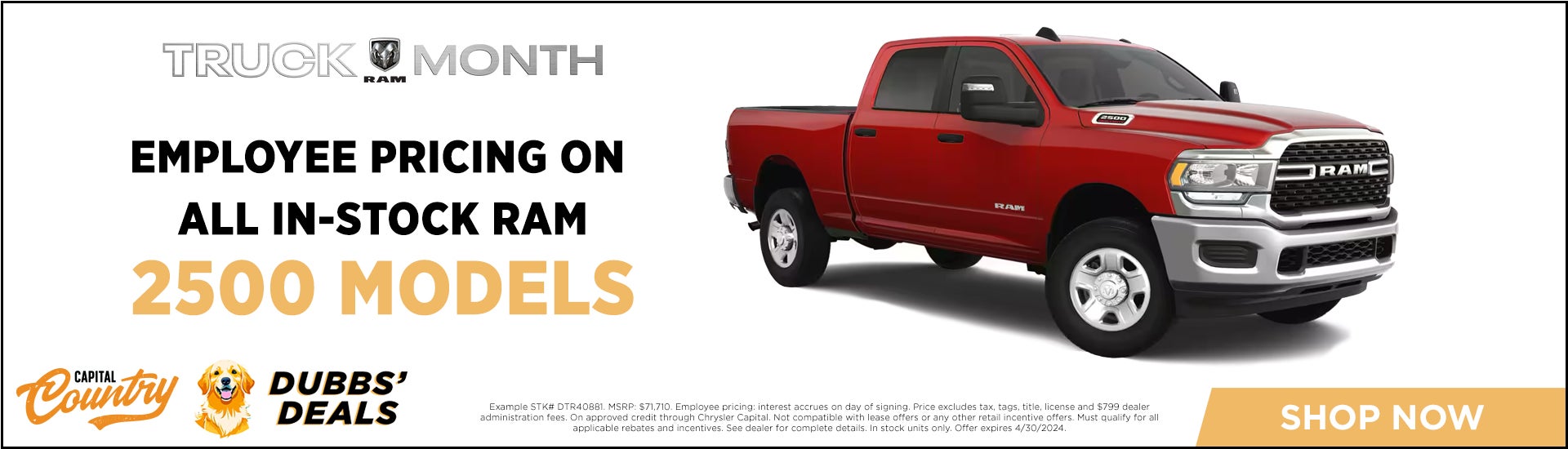 Employee Pricing on All In-Stock Ram 2500s